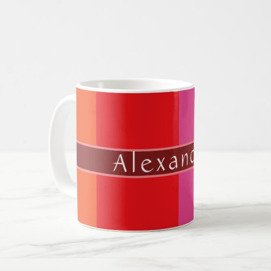 Personalisiert Chic Striping Kaffeetasse (Vorderseite Links)