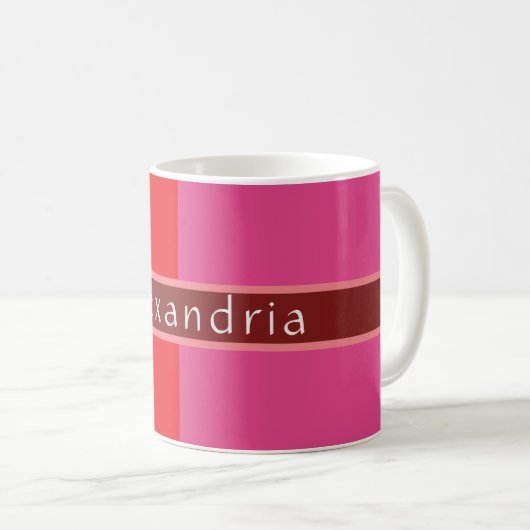 Personalisiert Chic Striping Kaffeetasse (VorderseiteRechts)