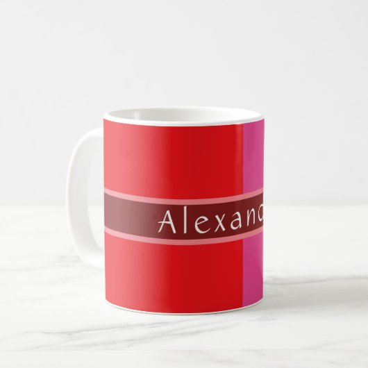 Personalisiert Chic Striping Kaffeetasse (Vorderseite Links)