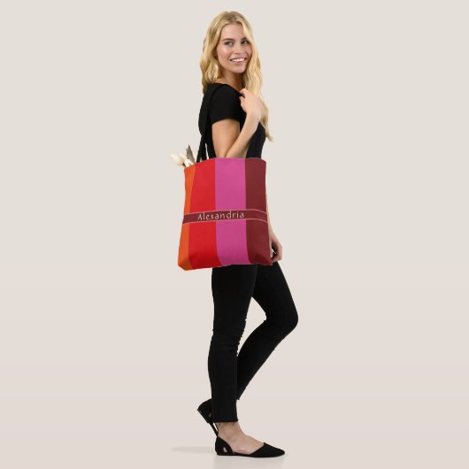 Personalisiert Chic Striping Tasche (Am Model)