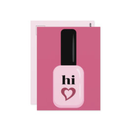 Personalisiert Chic Trendy Modern Pink Nail Polnis Postkarte