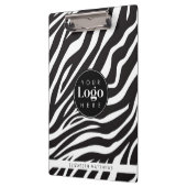 Personalisiert Chic Zebra Print Custom Company Log Klemmbrett (Links)