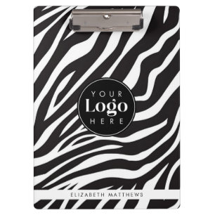 Personalisiert Chic Zebra Print Custom Company Log Klemmbrett