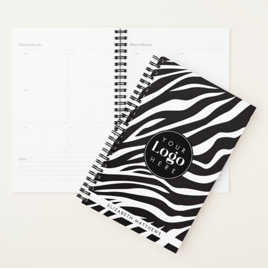 Personalisiert Chic Zebra Print Custom Company Log Planer (Anzeige)