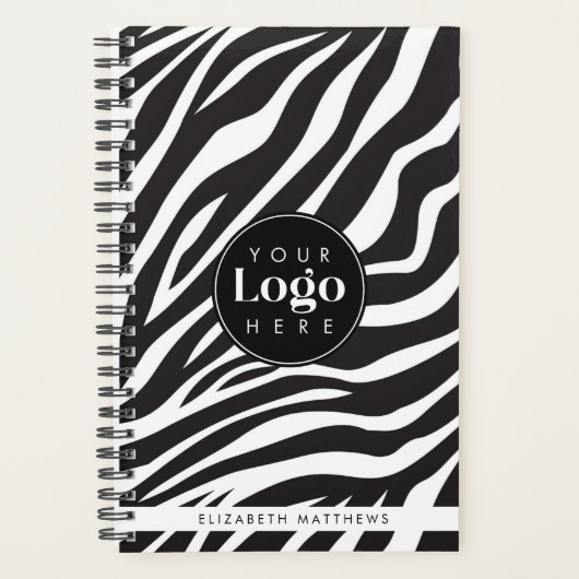 Personalisiert Chic Zebra Print Custom Company Log Planer (Vorderseite)