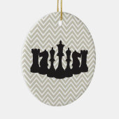 Personalisiert Chic Zickzack Schach Weihnachtsschm Keramik Ornament (Rechts)