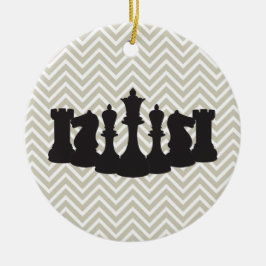 Personalisiert Chic Zickzack Schach Weihnachtsschm Keramik Ornament