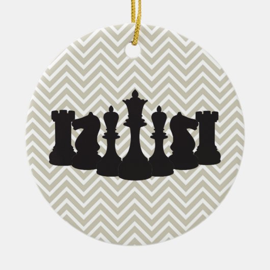 Personalisiert Chic Zickzack Schach Weihnachtsschm Keramik Ornament (Vorne)