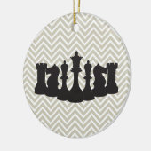 Personalisiert Chic Zickzack Schach Weihnachtsschm Keramik Ornament (Links)