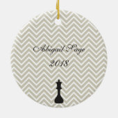 Personalisiert Chic Zickzack Schach Weihnachtsschm Keramik Ornament (Hinten)