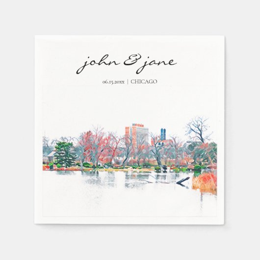 Personalisiert Chicago Jackson Park Cocktail Napki Serviette (Vorderseite)