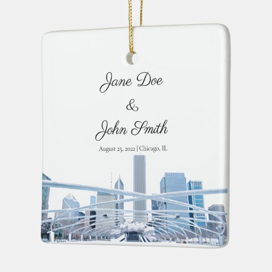 Personalisiert Chicago Keramikornament (Links)