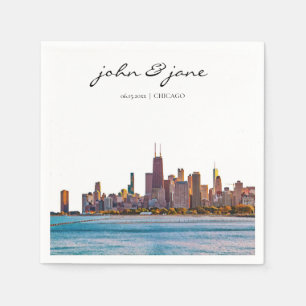 Personalisiert Chicago Skyline Cocktail Napkin Serviette