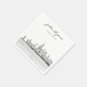 Personalisiert Chicago Skyline Cocktail Napkin Serviette (Ecke)