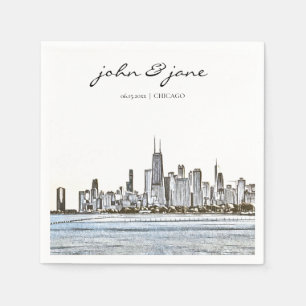 Personalisiert Chicago Skyline Cocktail Napkin Serviette