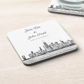 Personalisiert Chicago Skyline Getränkeuntersetzer (Linke Seite)