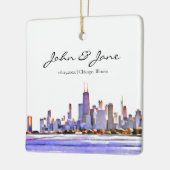 Personalisiert Chicago Skyline Keramikornament (Links)