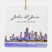 Personalisiert Chicago Skyline Keramikornament (Rückseite)