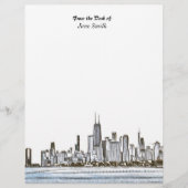 Personalisiert Chicago Skyline Letterhead Briefbogen (Vorderseite)