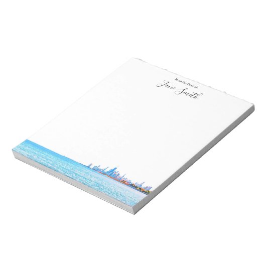Personalisiert Chicago Skyline Notepad Notizblock (Rotiert)