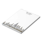 Personalisiert Chicago Skyline Notepad Notizblock (Rotiert)