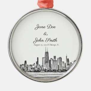 Personalisiert Chicago Skyline Ornament Aus Metall
