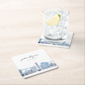 Personalisiert Chicago Skyline Rechteckiger Pappuntersetzer (Vor Ort)