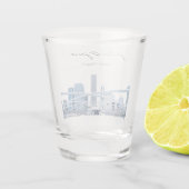 Personalisiert Chicago Skyline Schnapsglas (Rückseite)