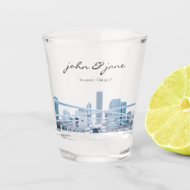Personalisiert Chicago Skyline Schnapsglas