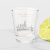 Personalisiert Chicago Skyline Shot Glass Schnapsglas (Rückseite)
