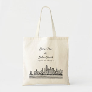 Personalisiert Chicago Skyline Tragetasche