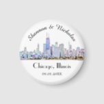 Personalisiert Chicago Skyline Wedding Magnet<br><div class="desc">Diese Magnete machen perfekte Gastgeschenke Hochzeiten oder Geschenke.</div>