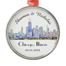 Personalisiert Chicago Skyline Wedding