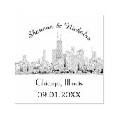 Personalisiert Chicago Skyline Wedding Permastempel (Design)