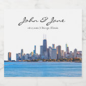 Personalisiert Chicago Skyline Wedding Schaumweinetikett (Einzelnes Label)