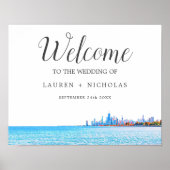 Personalisiert Chicago Skyline Wedding Welcome Poster (Vorne)
