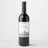 Personalisiert Chicago Skyline Weinetikett (Vorderseite)