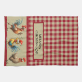 Personalisiert CHICKEN COOP - Red Tan Buffalo Kari Geschirrtuch (Horizontal)