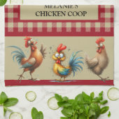 Personalisiert CHICKEN COOP - Red Tan Buffalo Kari Geschirrtuch (Gefaltet)