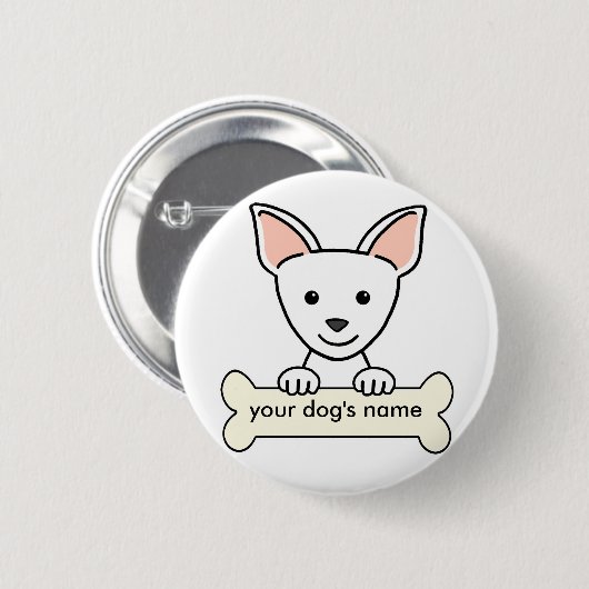 Personalisiert Chihuahua Button (Vorne & Hinten)