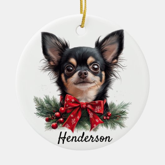 Personalisiert Chihuahua Keramik Ornament (Vorne)