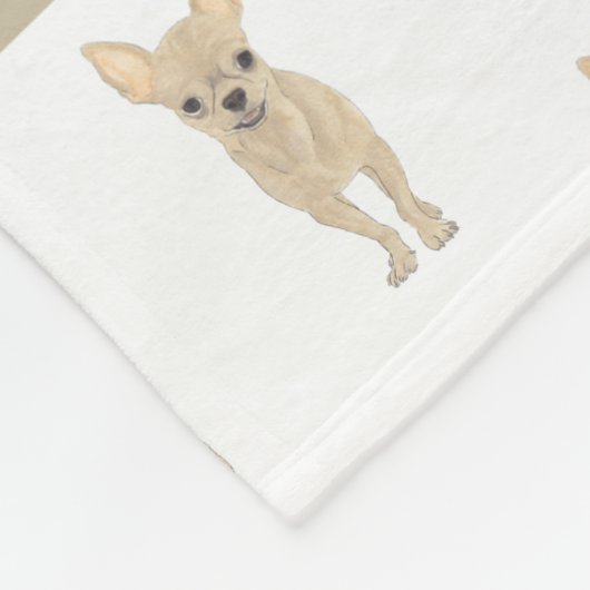 Personalisiert Chihuahua (Kurz haarig, Fawn Tan) Fleecedecke (Ecke)