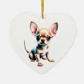 Personalisiert Chihuahua Puppy Keramik Ornament (Vorne)