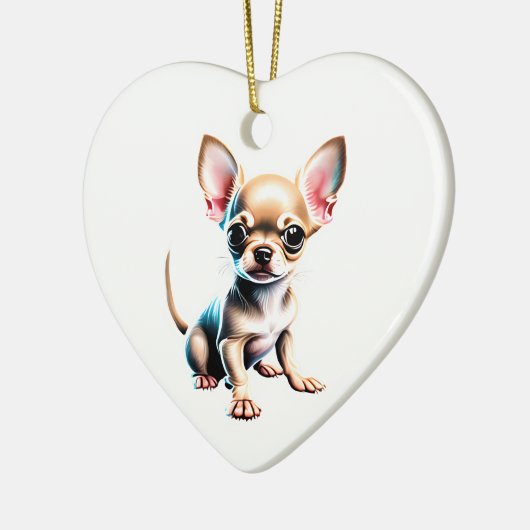Personalisiert Chihuahua Puppy Keramik Ornament (Links)
