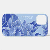 Personalisiert Chinoiserie Chic Blue Lotus Mandala Case-Mate iPhone Hülle (Rückseite (Horizontal))