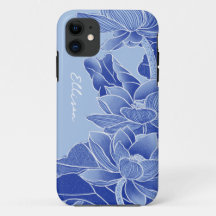 Personalisiert Chinoiserie Chic Blue Lotus Mandala