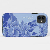 Personalisiert Chinoiserie Chic Blue Lotus Mandala Case-Mate iPhone Hülle (Rückseite (Horizontal))