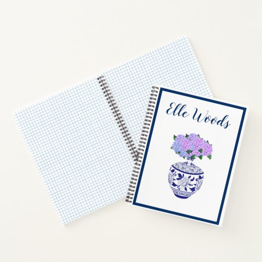 Personalisiert Chinoiserie Ginger Jar & Hydrangea Notizblock (Innenseite)