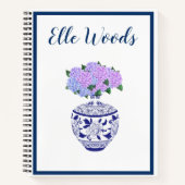 Personalisiert Chinoiserie Ginger Jar & Hydrangea Notizblock (Vorderseite)