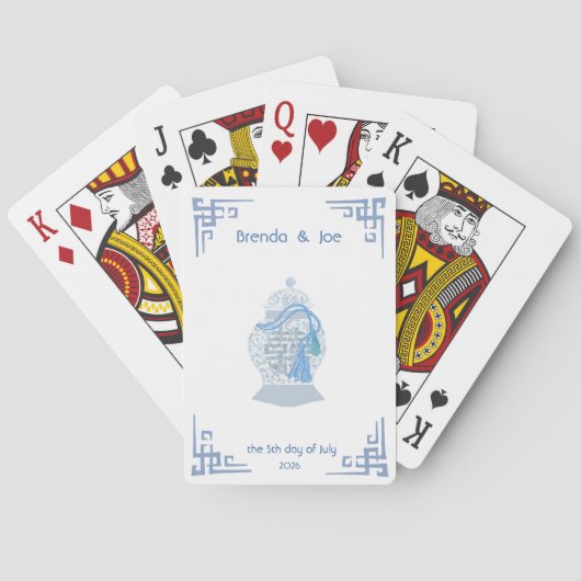 Personalisiert Chinoiserie Ginger Jar Jars tassel Spielkarten (Rückseite)